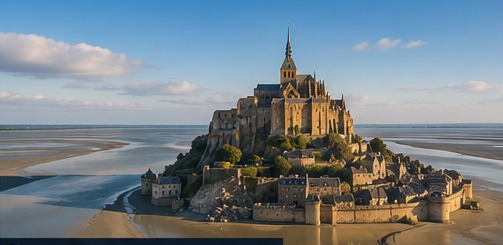Mont-Saint-Michel — Vue panoramique sur la baie
